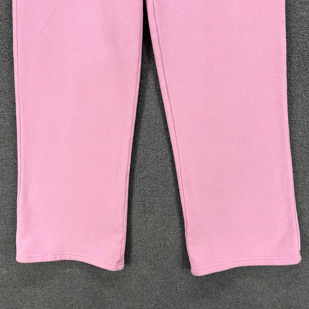Gilly Hicks Sweatpants Womens XS Pink‎ Wide Leg High Rise Pull On Drawstrings - Picture 7 of 16